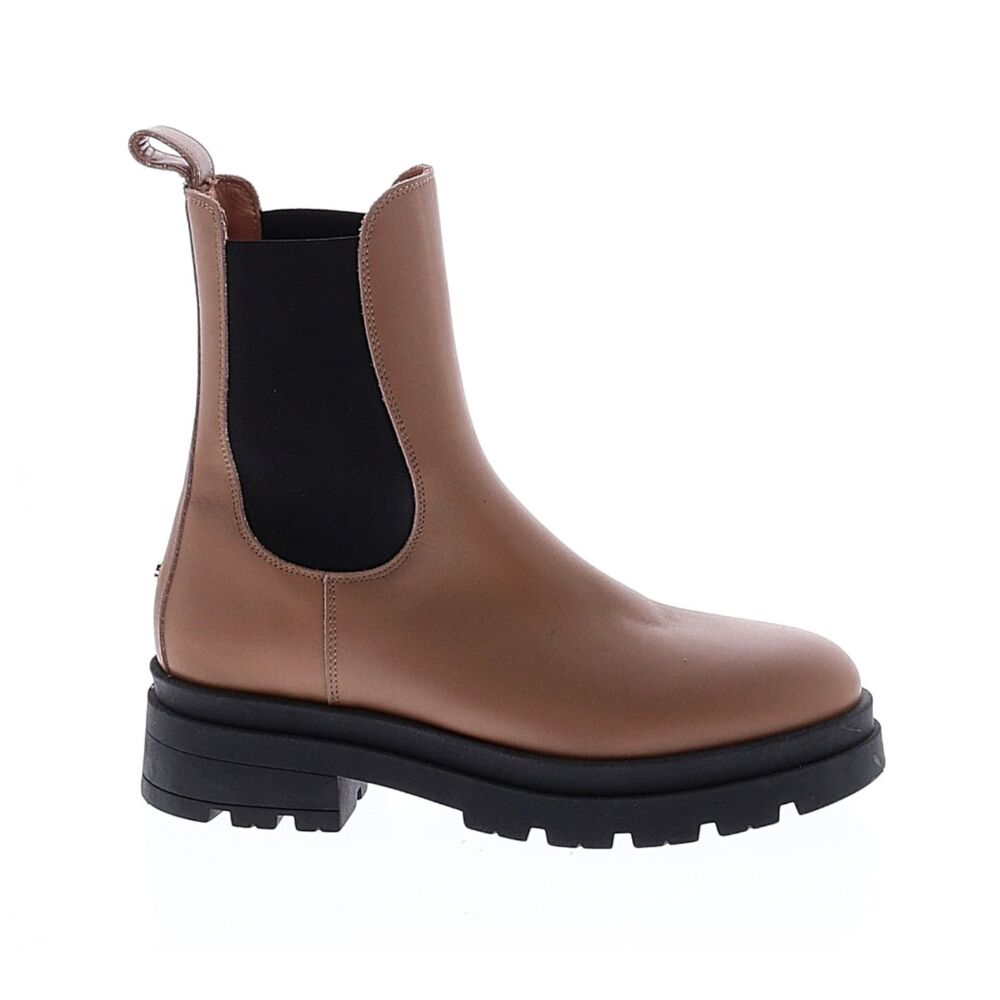 ANINE BING Justine Chelsea Boots Light Brown Leather Size EU 38 US 8